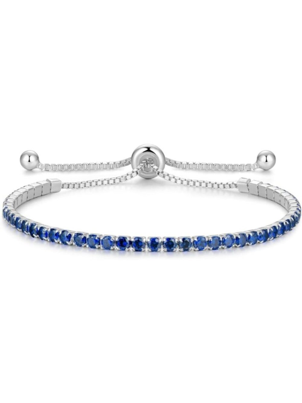 Sterling Silver Birthstone Tennis Bracelet for Women | Adjustable 9" Fashion